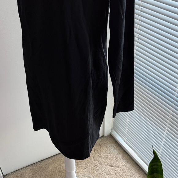 Black Long Sleeve Dress with Zipper Detail - Picture 3 of 5
